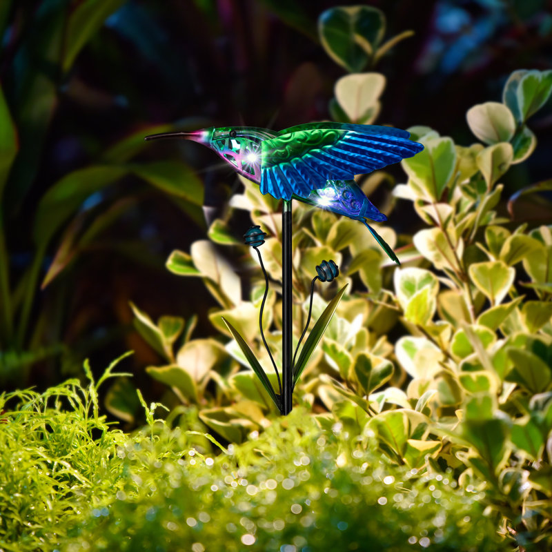Estacas solares de colibríes de acrílico inteligente